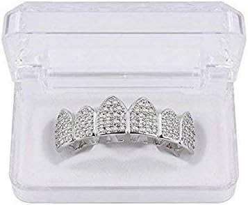Alternative view of Grillz Diamond Grills for Your Teeth for Men Women 18K Gold Plated Iced Out Macro Pave Cubic Zirconia Mouth Grill with Extra Molding Bars Included
