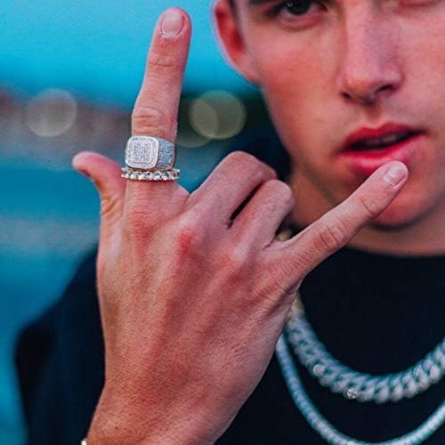 Rings for Men - Pinky Ring Iced out Cubic Zirconia 14K Gold Plated Anillos Para Hombre Signet Band Mens Jewelry - Image 4