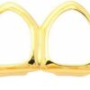 New Custom Fit 18K Gold Plated Vampire Four Open Face Gold Grillz Set