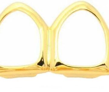 New Custom Fit 18K Gold Plated Vampire Four Open Face Gold Grillz Set
