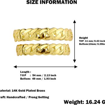 Alternative view of Grillz for Men ?C Gold Grills for Teeth??with Cuban Link Design, Fake Teeth??Silver Grillz for Women??Costume Jewelry