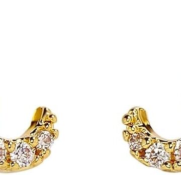 Grillz - Grills for Your Teeth, Gold Tooth Cap 2pcs 14K Gold Plated M?bius Diamond Single Tooth Grill Cap for Men Women Rapper Costume