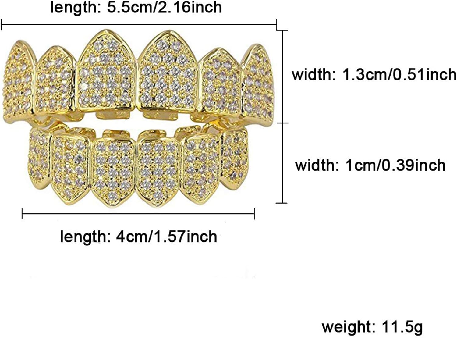Grillz Diamond Grills for Your Teeth for Men Women 18K Gold Plated Iced Out Macro Pave Cubic Zirconia Mouth Grill with Extra Molding Bars Included - Image 6