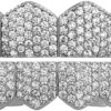 Grillz Teeth Men- 4 Teeth 14K Gold Plated Iced out CZ Diamond Grills for Your Teeth Hip Hop Mouth and Women