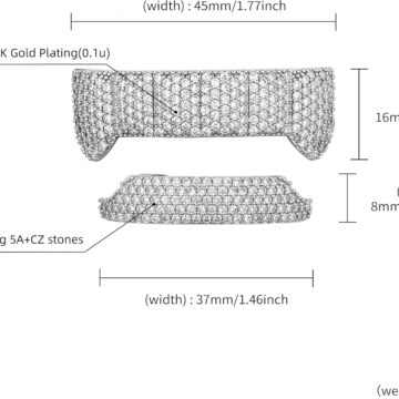 Alternative view of Grillz Vampire Teeth Grills for Your Teeth Gold Diamond Grillz for Men and Women 14k Gold Plated Iced Out Flat Tooth Cap for Hip Hop Men Rapper Costume