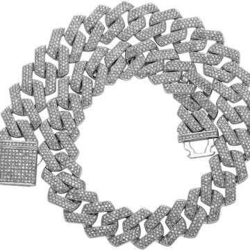 Cuban Link Chain for Men - 20MM Iced Out Miami Mens Necklace 14K Gold Plated Cubic Zirconia Women Hip Hop Jewelry